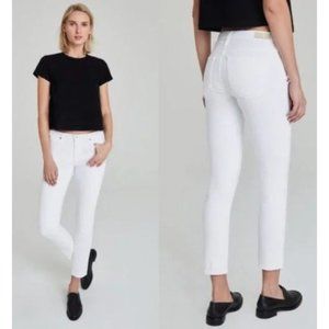 AG Adriano Goldschmied The Prima Ankle Pintucked‎ White Jeans Womens 29R $215